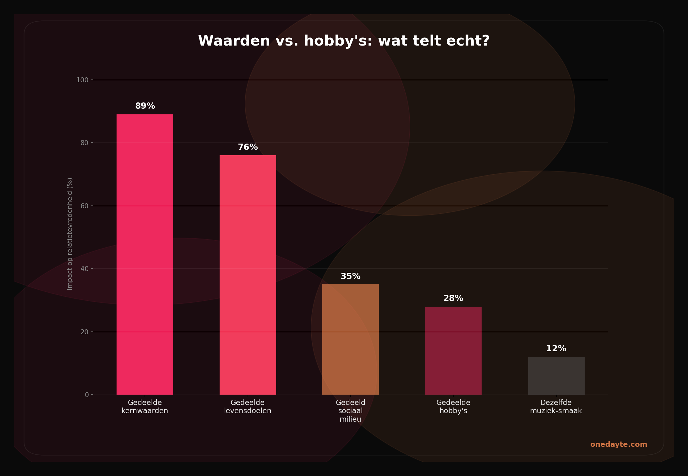 Infographic: Waarden vs hobbys - Onedayte